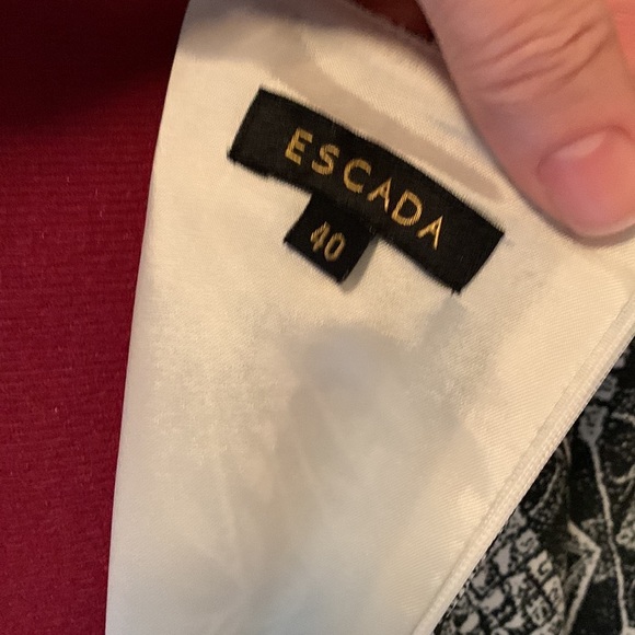 Escada Geometric print black and white dress NWOT 🔴 - Picture 8 of 11